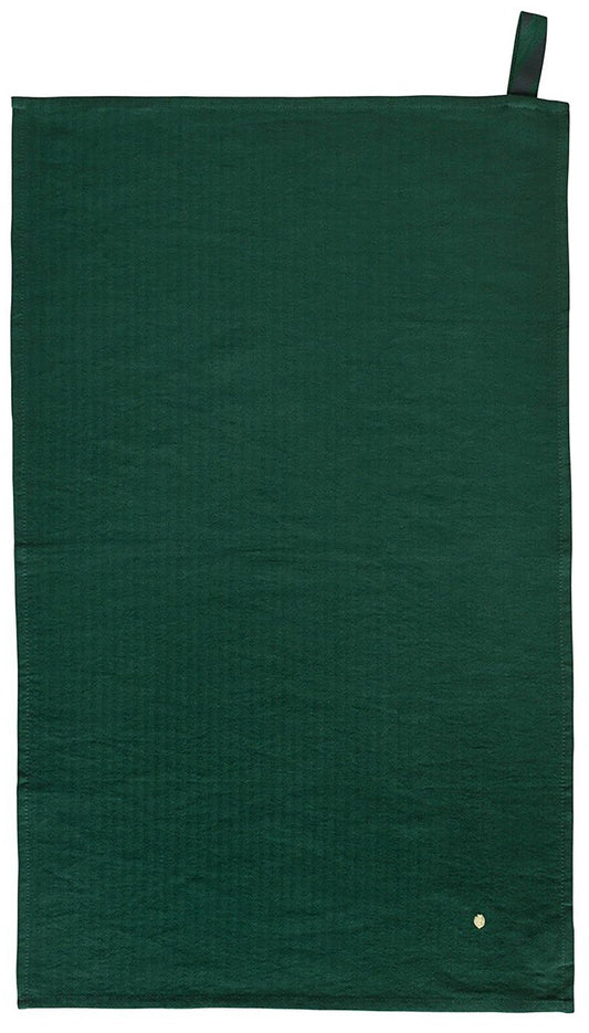 strofinaccio marcel nori, colore nori, taglia 50 x 80. strofinaccio piegato su fondo neutro per mostrare texture e finiture