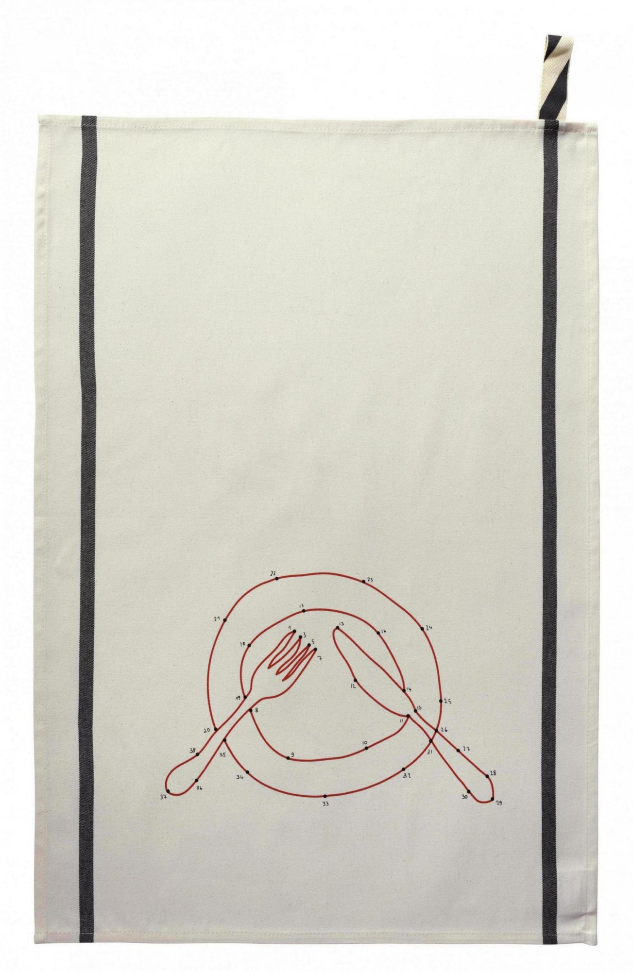 strofinaccio phil dinette ecru, colore ecru, taglia 50 x 70. strofinaccio piegato su fondo neutro per mostrare texture e finiture