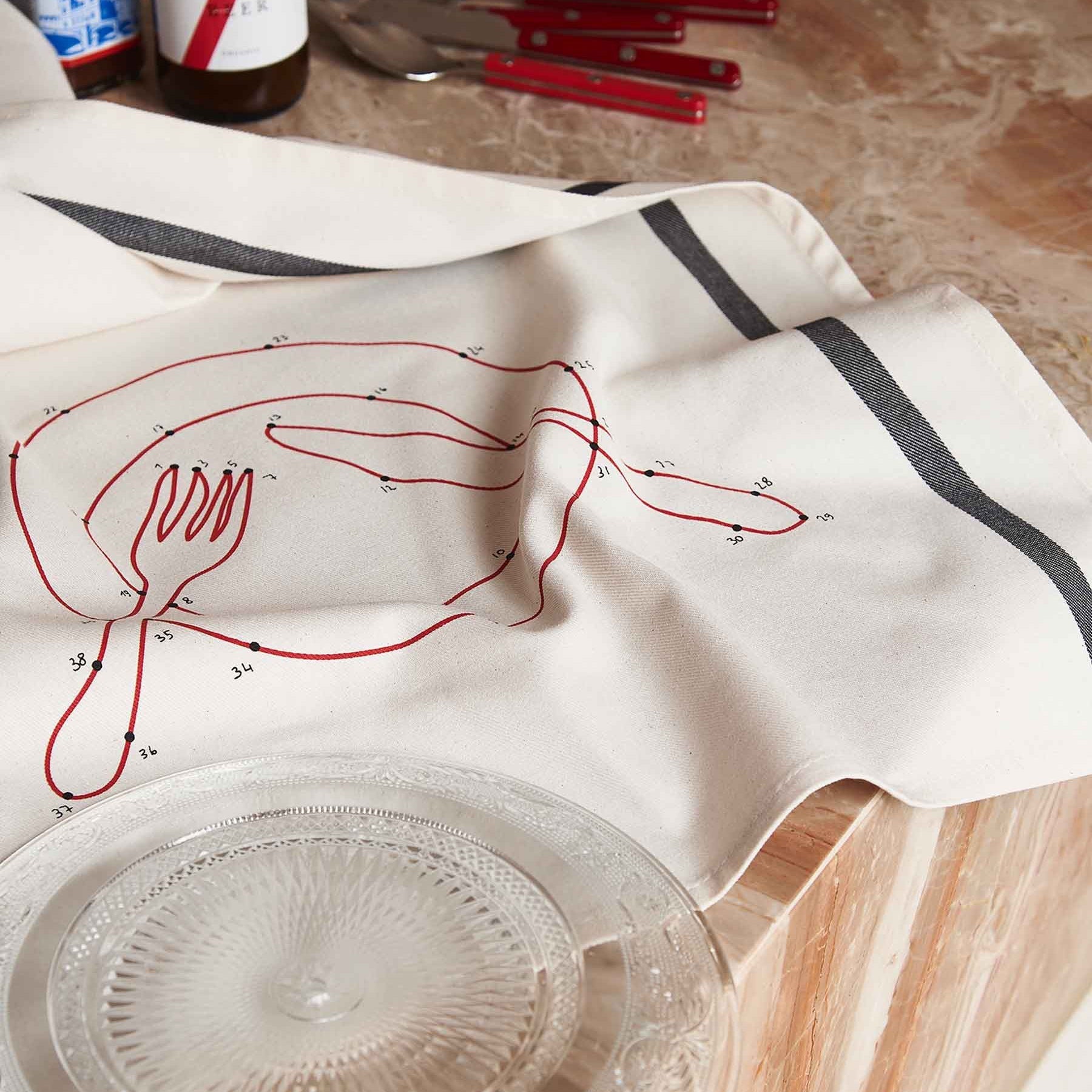 strofinaccio phil dinette ecru, colore ecru, taglia 50 x 70. confezionato in 100% cotone bio, assorbenza e resistenza per ogni esigenza in cucina