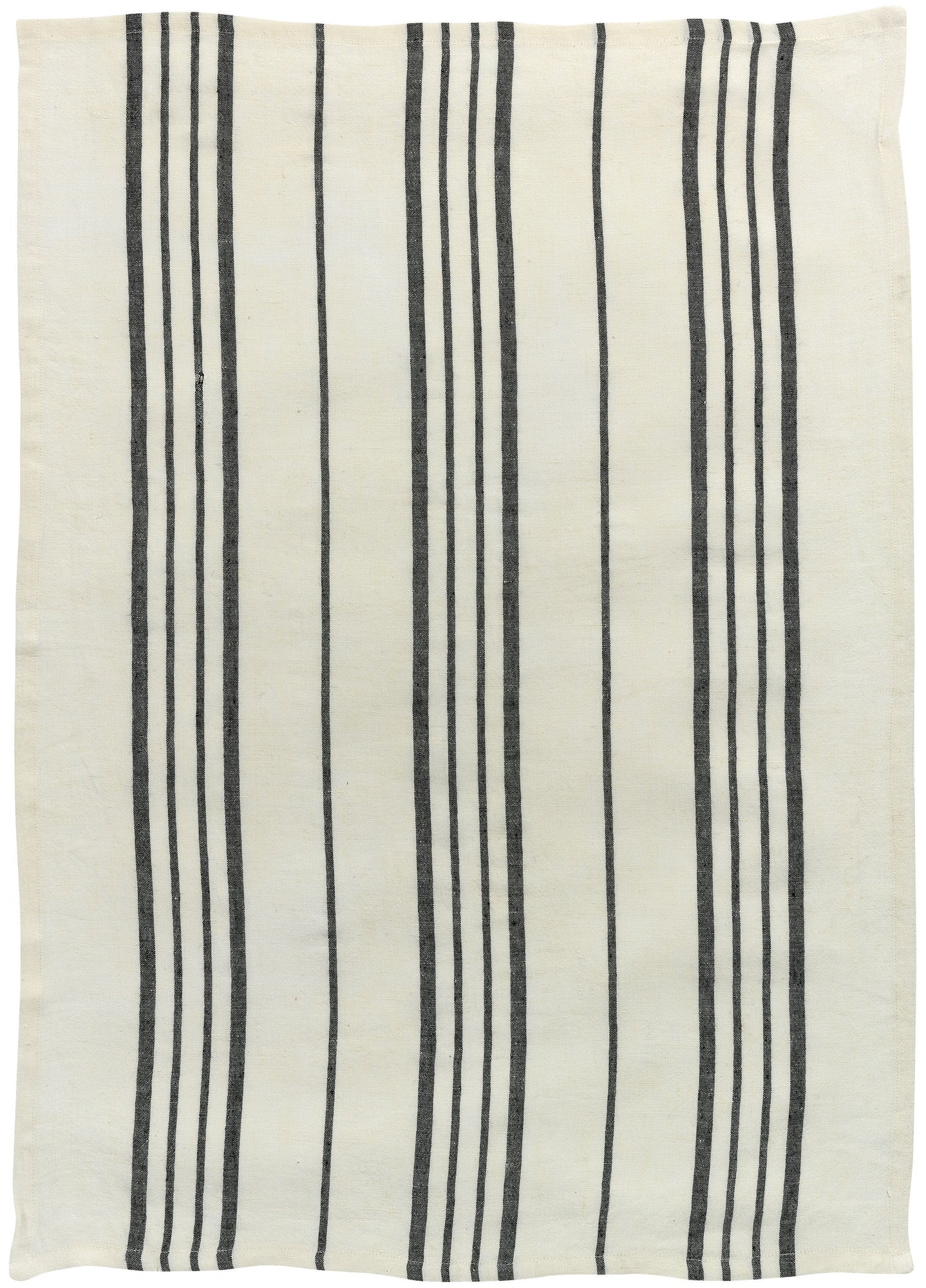 strofinaccio karma ecru/nero, colore ecru/nero, taglia 55 x 75. strofinaccio piegato su fondo neutro per mostrare texture e finiture