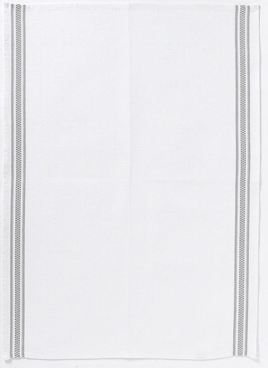 strofinaccio bande damier grigio, colore grigio, taglia 50 x 70. strofinaccio piegato su fondo neutro per mostrare texture e finiture