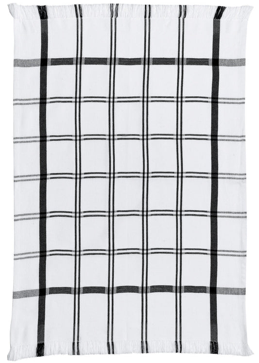 strofinaccio carol nero, colore nero, taglia 50 x 70. strofinaccio piegato su fondo neutro per mostrare texture e finiture