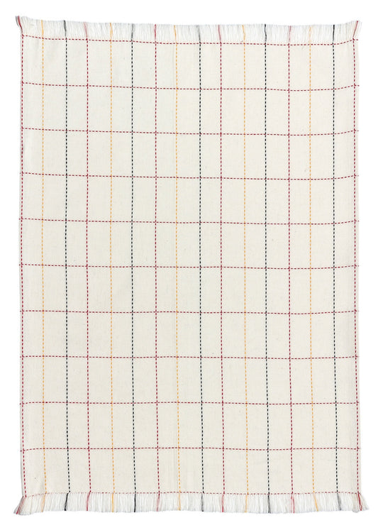 strofinaccio luan multico, colore multico, taglia 50 x 70. strofinaccio piegato su fondo neutro per mostrare texture e finiture