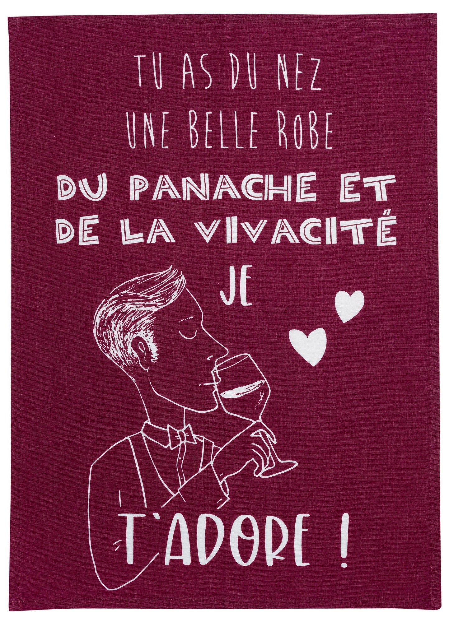 strofinaccio panache bordeaux, colore bordeaux, taglia 50 x 70. strofinaccio piegato su fondo neutro per mostrare texture e finiture