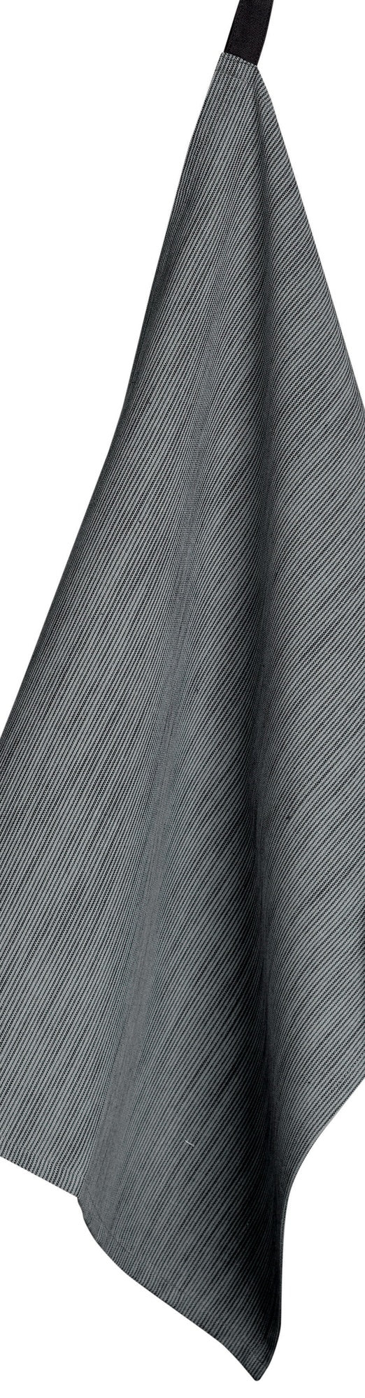 strofinaccio in cotone biologico moana ombra, colore ombra, taglia 50 x 70. strofinaccio piegato su fondo neutro per mostrare texture e finiture