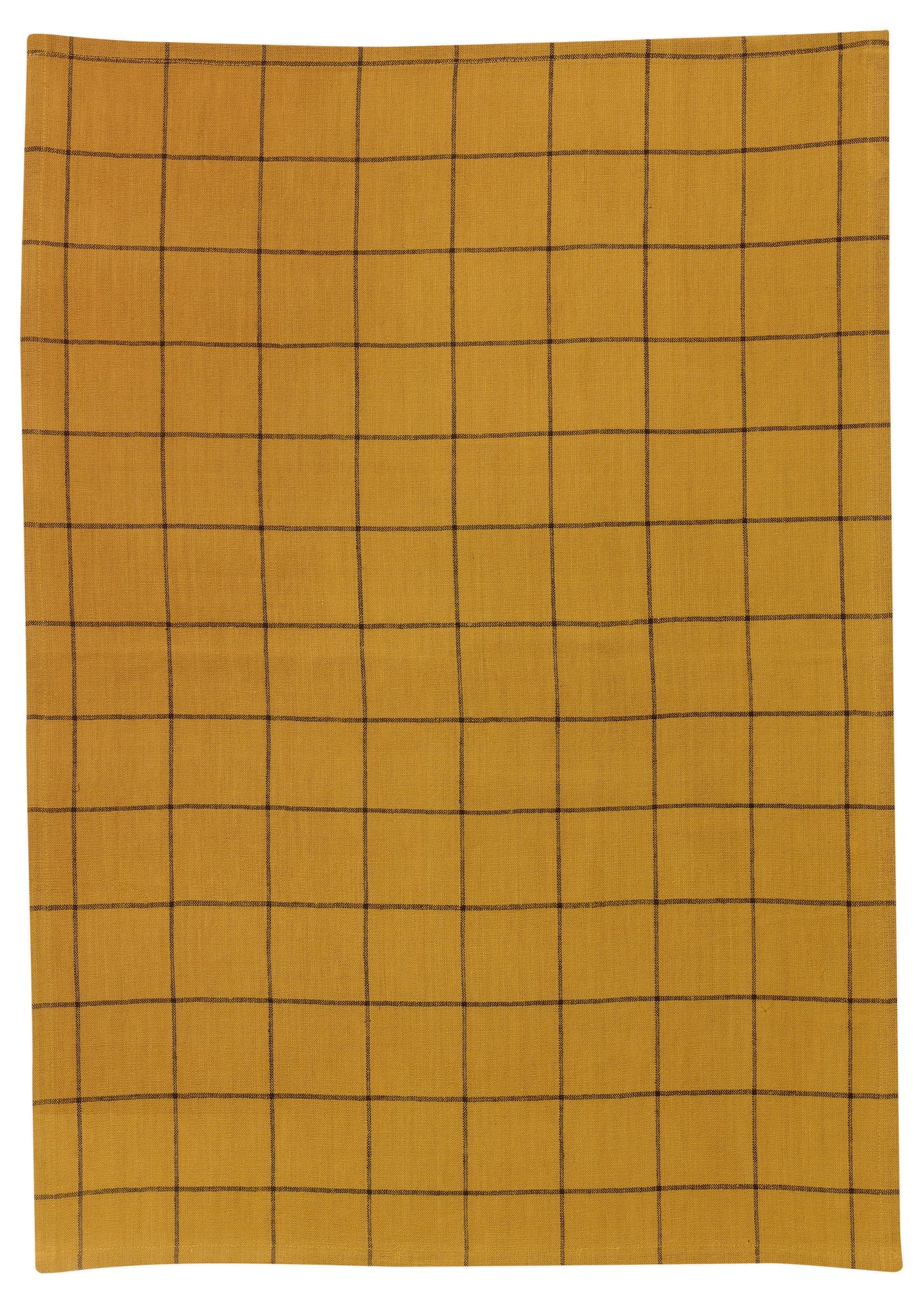 strofinaccio misto a quadri kilia bronzo, colore bronzo, taglia 50 x 70. strofinaccio piegato su fondo neutro per mostrare texture e finiture