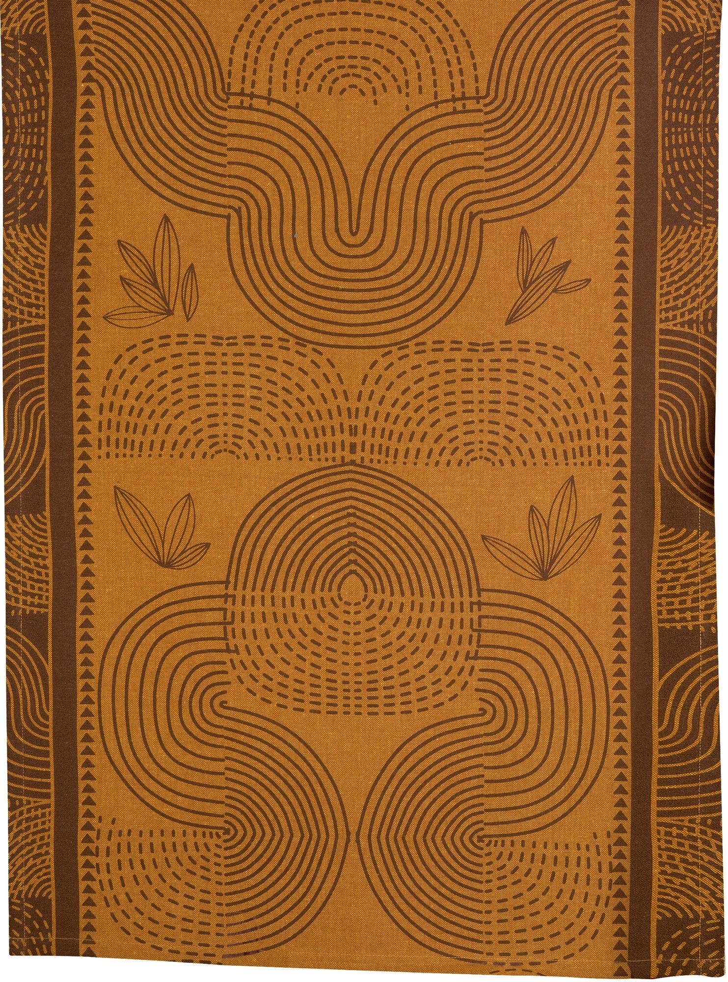 strofinaccio riciclato etna ambra, colore ambra, taglia 50 x 70. strofinaccio piegato su fondo neutro per mostrare texture e finiture