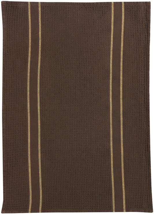 strofinaccio riciclato lars caffè, colore caffè, taglia 50 x 70. strofinaccio piegato su fondo neutro per mostrare texture e finiture