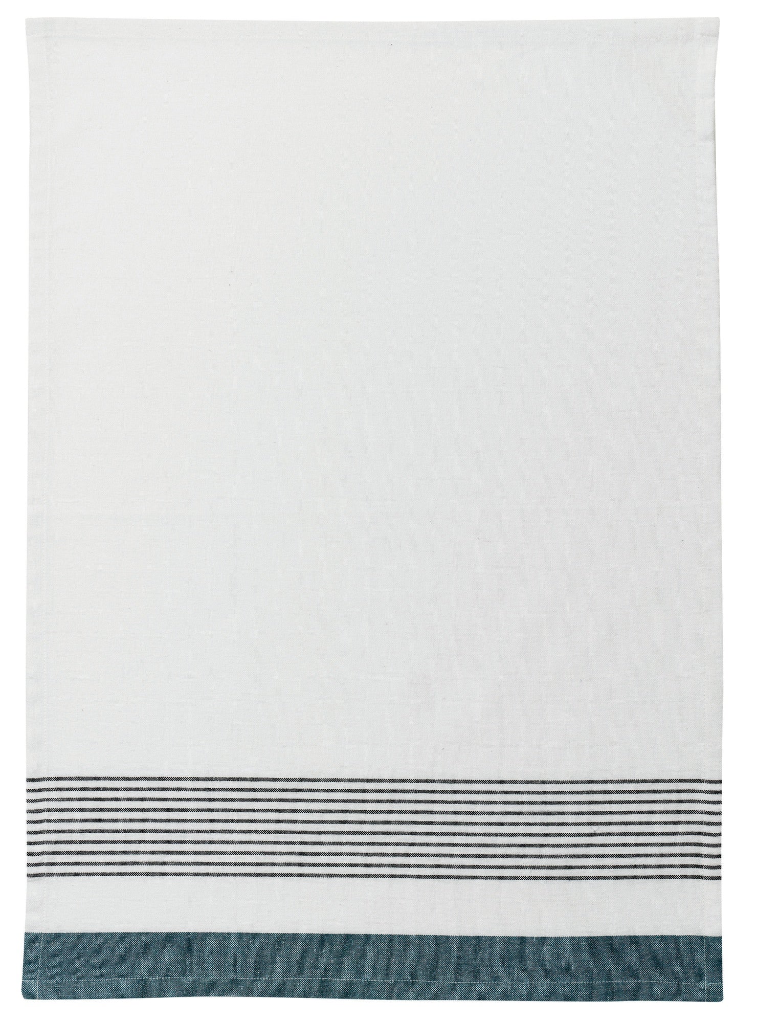 strofinaccio riciclato mattia pavone, colore pavone, taglia 50 x 70. strofinaccio piegato su fondo neutro per mostrare texture e finiture