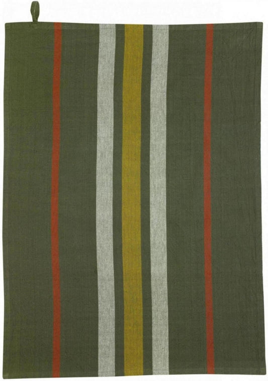 strofinaccio riciclato lavato yuna abete, colore abete, taglia 50 x 70. strofinaccio piegato su fondo neutro per mostrare texture e finiture