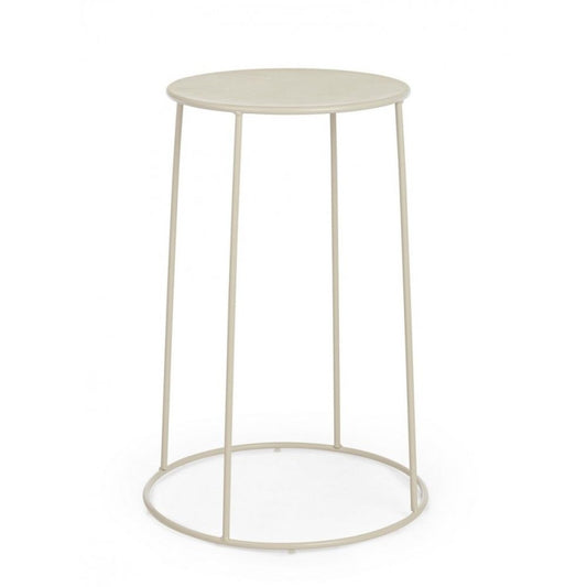 set di 4 tavolini austin in acciaio beige, tavolino da giardino ideale per relax all’aperto