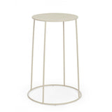 set di 4 tavolini austin in acciaio beige, tavolino da giardino ideale per relax all’aperto