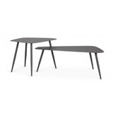set di 2 tavolini yvonne in acciaio antracite, perfetto per appoggiare bevande, libri o decorazioni