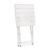 tavolino taylor in alluminio bianco, pieghevole, realizzato in materiali outdoor come alluminio o rattan