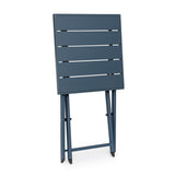 tavolino taylor in alluminio blu, pieghevole, realizzato in materiali outdoor come alluminio o rattan
