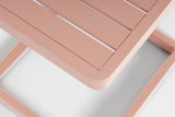 set di 2 tavolini rettangolari konnor in alluminio rosa, realizzato in materiali outdoor come alluminio o rattan