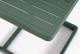 set di 2 tavolini rettangolari konnor in alluminio verde scuro, realizzato in materiali outdoor come alluminio o rattan