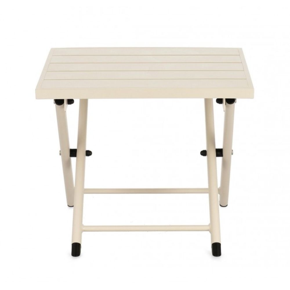 tavolino taylor in alluminio bianco, pieghevole, perfetto per appoggiare bevande, libri o decorazioni