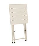 tavolino taylor in alluminio bianco, pieghevole, design compatto e facile da spostare