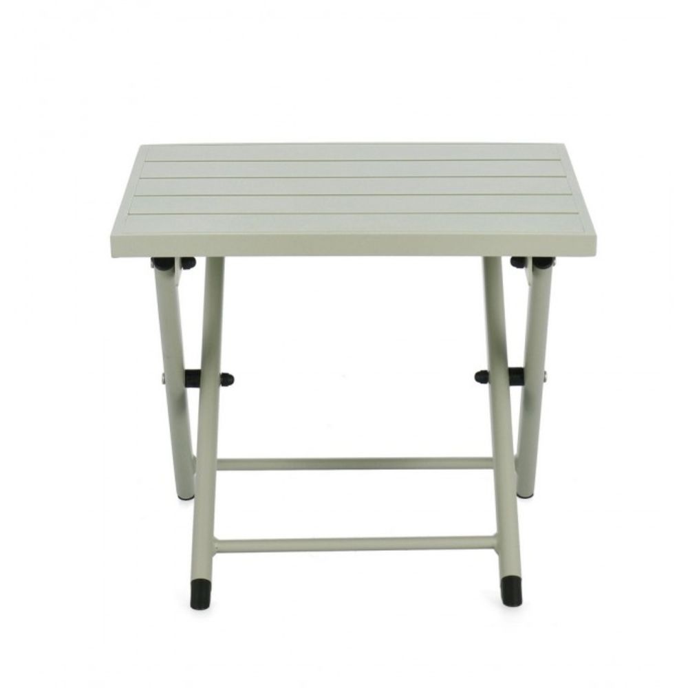 tavolino taylor in alluminio verde chiaro, pieghevole, perfetto per appoggiare bevande, libri o decorazioni