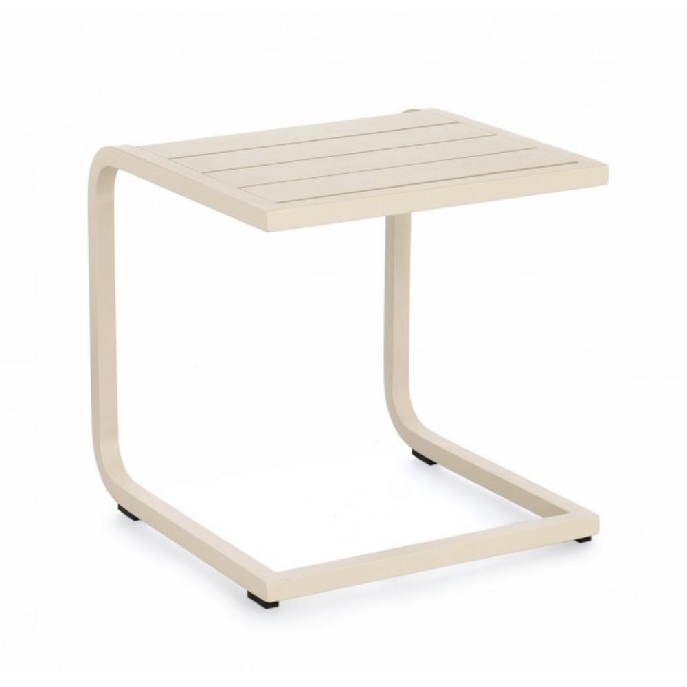 tavolino taylor in alluminio beige, tavolino da giardino ideale per relax all’aperto