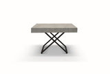 tavolino camogli in legno, finitura in grigio cemento e metallo verniciato nero, trasformabile in tavolo da pranzo 120×80 cm...