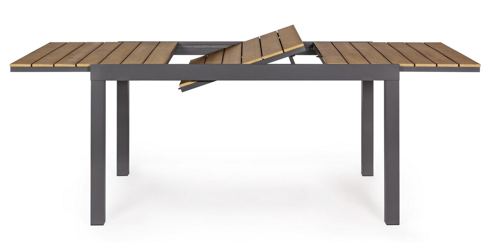 tavolo elias allungabile gambe antracite 140/200×90 cm, design resistente e dal look naturale