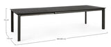 tavolo allungabile konnor in alluminio antracite 200×110 cm – 300×110 cm, ideale per barbecue, aperitivi o relax estivo