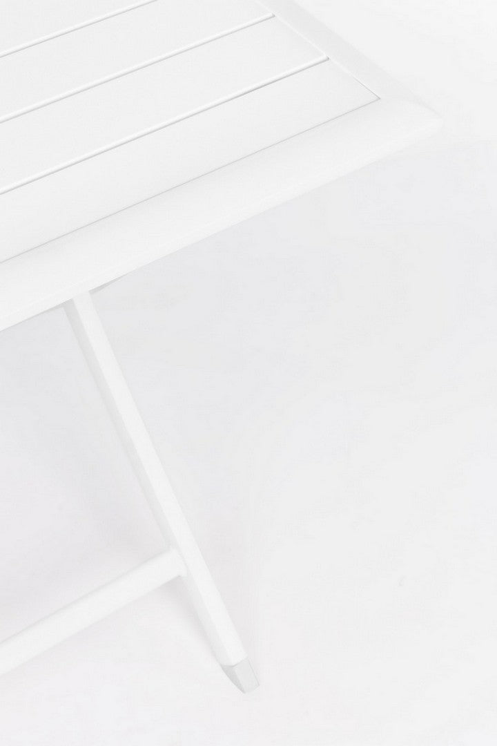 tavolo elin pieghevole bianco 70×70 cm, ideale per barbecue, aperitivi o relax estivo