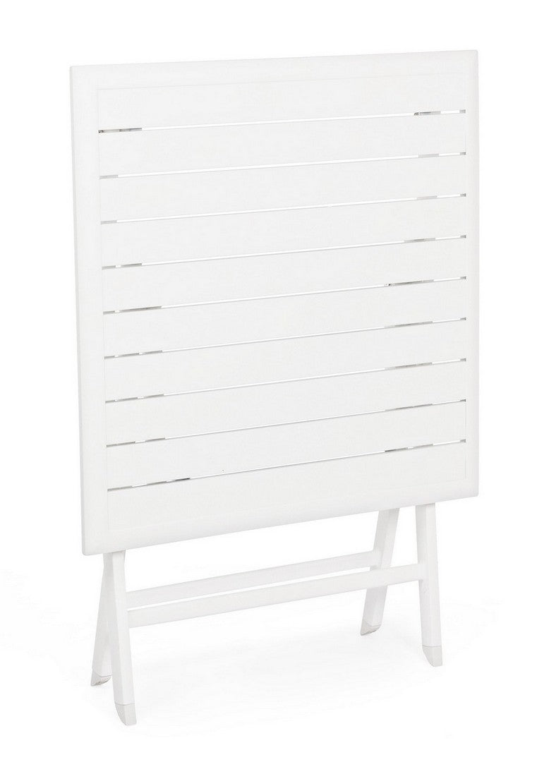 tavolo elin pieghevole bianco 70×70 cm, design resistente e dal look naturale