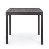 tavolo allungabile pelagius in alluminio antracite 83×80 cm – 166×80 cm, ambientazione in giardino con sedie coordinate