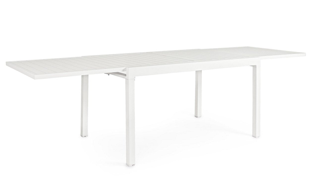 tavolo allungabile pelagius in alluminio bianco 135×90 cm – 270×90 cm, tavolo da giardino perfetto per pranzi all’aperto