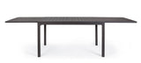 tavolo allungabile pelagius in alluminio antracite 135×90 cm – 270×90 cm, ambientazione in giardino con sedie coordinate