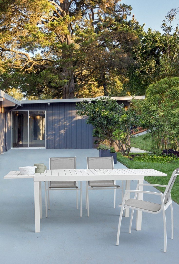 tavolo hilde allungabile bianco 140/210×77 cm, tavolo outdoor che unisce stile e praticità