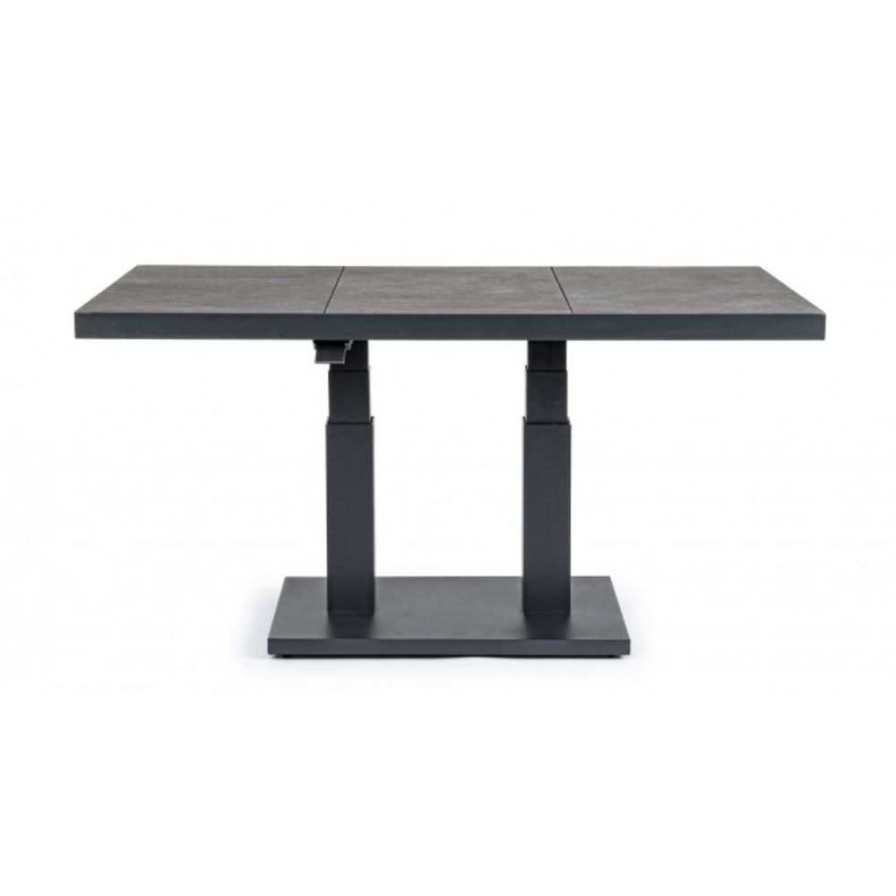 tavolo truman in ceramica e struttura antracite con altezza regolabile 140x85x49 cm – 140x85x72 cm, ideale per barbecue,...