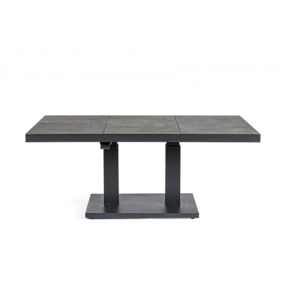 tavolo truman in ceramica e struttura antracite con altezza regolabile 140x85x49 cm – 140x85x72 cm, design resistente e dal...