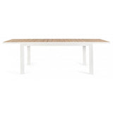 tavolo allungabile belmar effetto legno e struttura in alluminio bianca 160×100 cm – 240×100 cm, ideale per barbecue,...