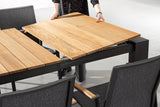 tavolo allungabile cameron in alluminio antracite e legno teak 228×100 cm – 294×100 cm, tavolo outdoor che unisce stile e...