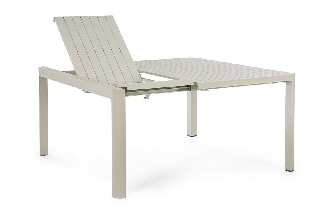 tavolo allungabile kiplin in alluminio tortora 149×97 cm – 149×149 cm, design resistente e dal look naturale