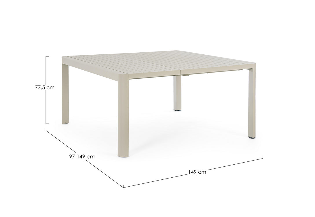 tavolo allungabile kiplin in alluminio tortora 149×97 cm – 149×149 cm, facile da pulire e da spostare all’occorrenza