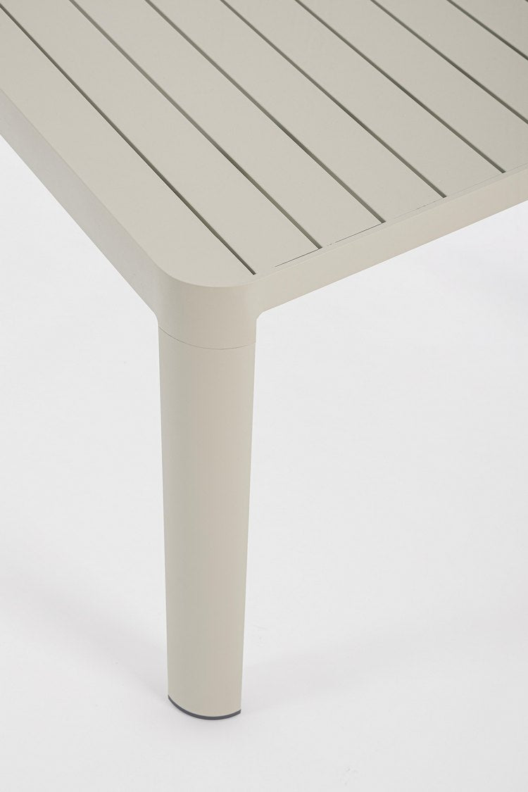 tavolo allungabile kiplin in alluminio tortora 149×97 cm – 149×149 cm, complemento d’arredo immancabile per spazi verdi