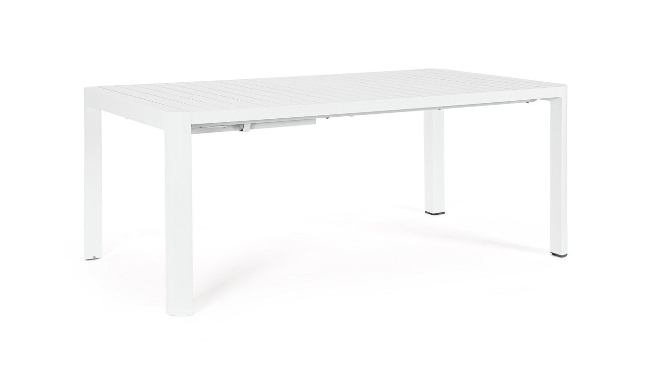 tavolo allungabile kiplin in alluminio bianco 180×100 cm – 240×100 cm, ideale per barbecue, aperitivi o relax estivo