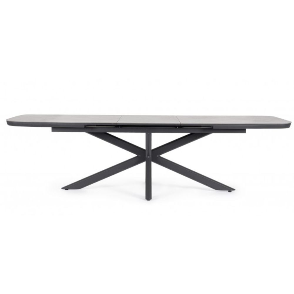 tavolo allungabile pascal in pietra naturale e struttura in alluminio antracite 200×100 cm – 260×100 cm, ideale per...