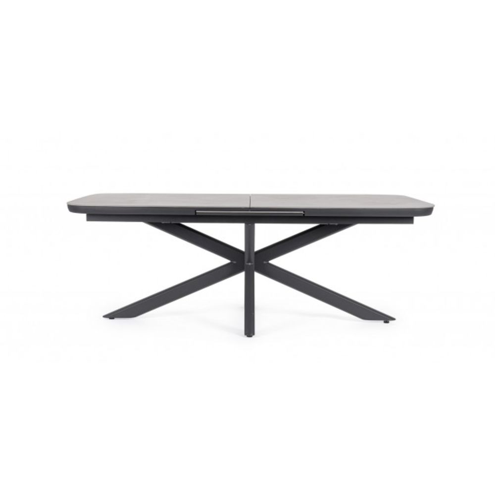 tavolo allungabile pascal in pietra naturale e struttura in alluminio antracite 200×100 cm – 260×100 cm, design resistente e...