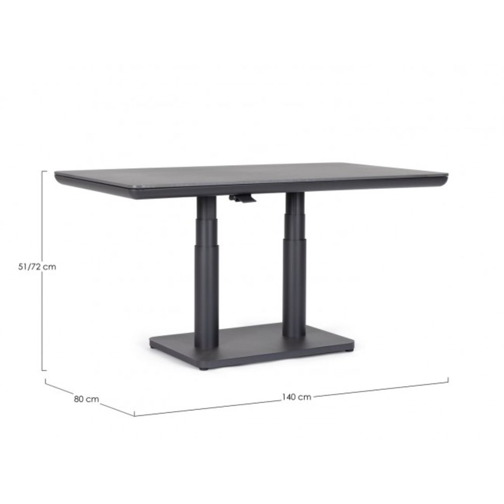 tavolo miguel in pietra naturale e struttura con altezza regolabile antracite 140x80x51 cm – 140x80x72 cm, ambientazione in...