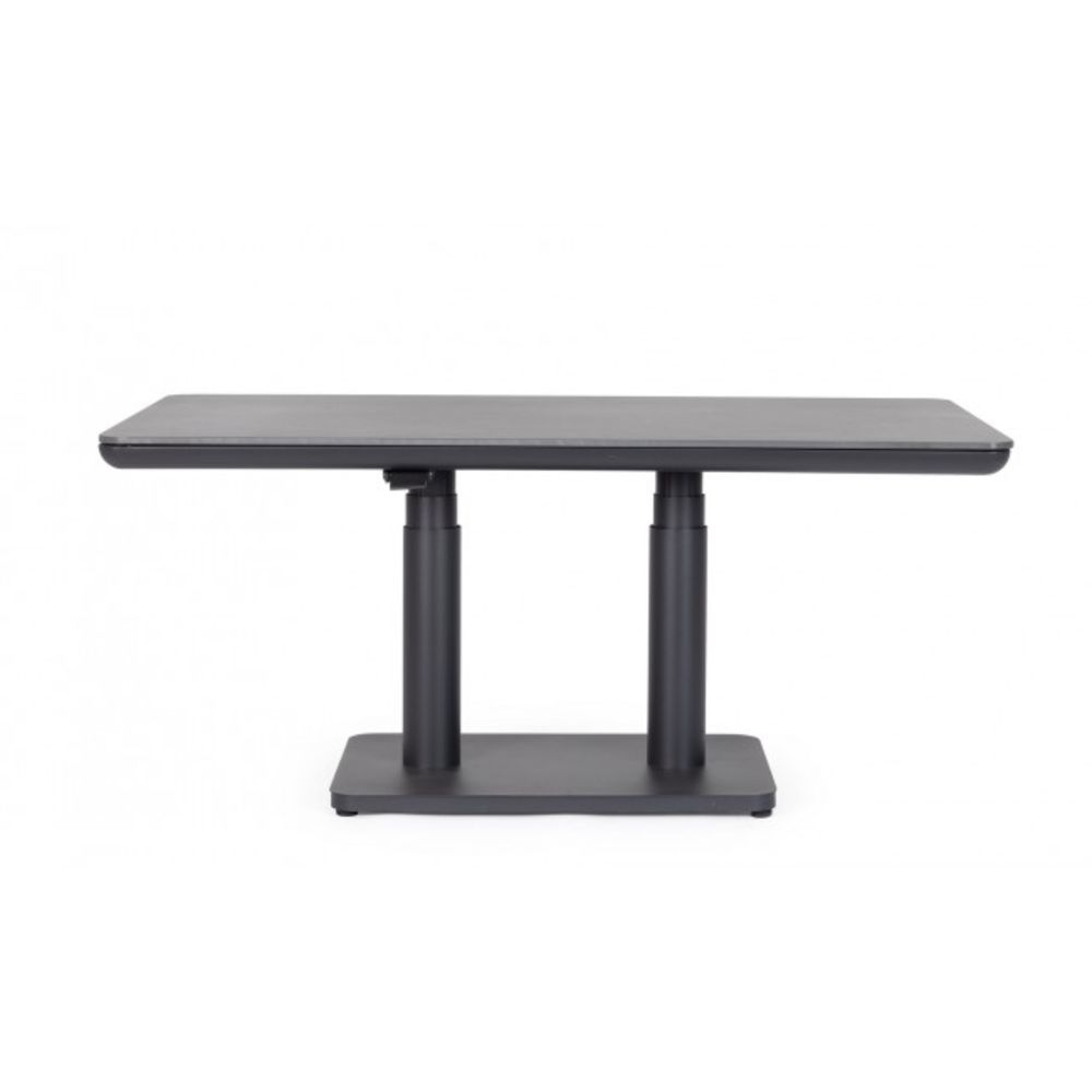 tavolo miguel in pietra naturale e struttura con altezza regolabile antracite 140x80x51 cm – 140x80x72 cm, design resistente...