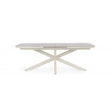 tavolo allungabile pascal in pietra naturale e struttura in alluminio beige 200×100 cm – 260×100 cm, design resistente e dal...