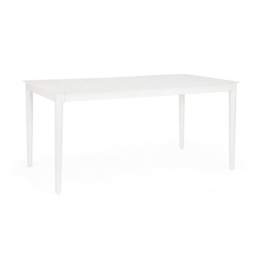 tavolo fisso nebula in alluminio bianco 160×90 cm, tavolo da giardino perfetto per pranzi all’aperto