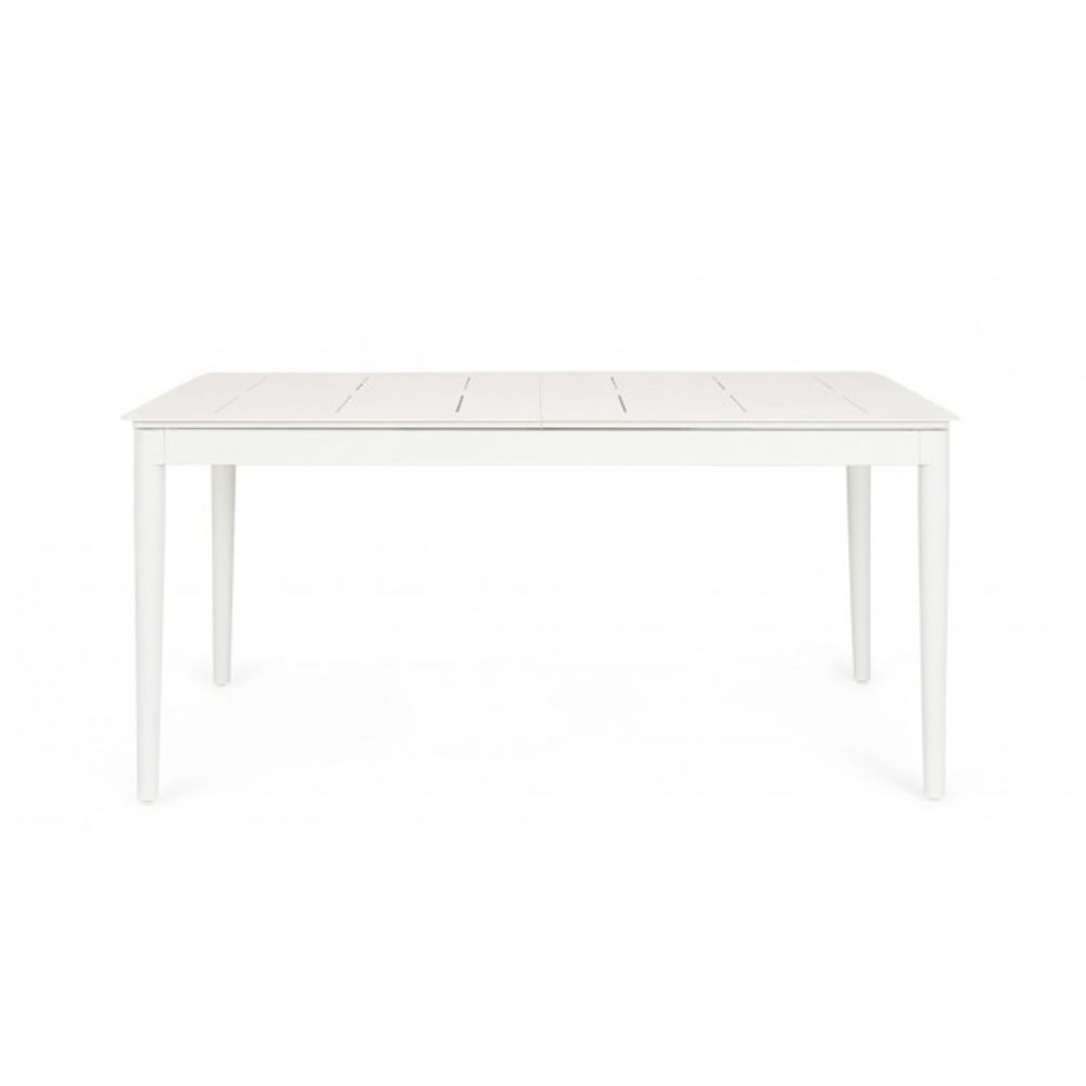 tavolo allungabile nebula in alluminio bianco 200×100 cm – 300×100 cm, design resistente e dal look naturale