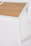 tavolo allungabile hilija effetto legno e struttura in alluminio bianco 140×77 cm – 210×77 cm, design resistente e dal look...